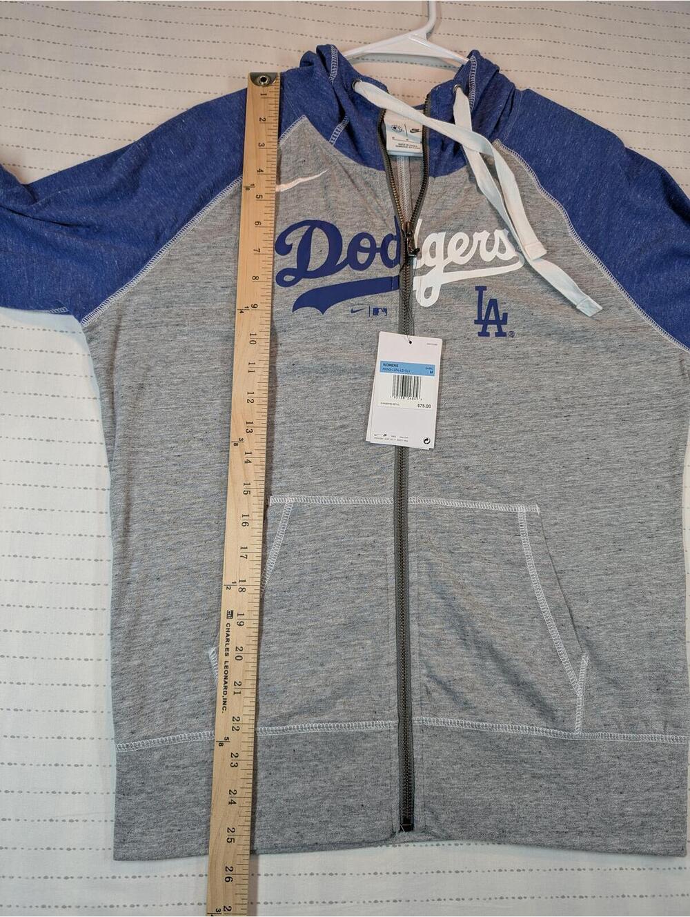 Nike Los Angeles Dodgers MLB Full Zip Hoodie Sweatshirt Jacket Womens Medium - Picture 8 of 8